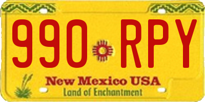 NM license plate 990RPY