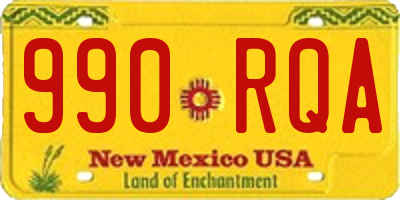 NM license plate 990RQA