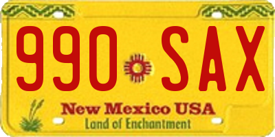 NM license plate 990SAX