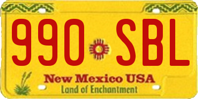 NM license plate 990SBL