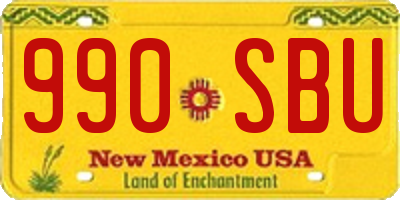 NM license plate 990SBU