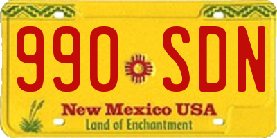 NM license plate 990SDN