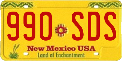 NM license plate 990SDS