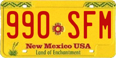 NM license plate 990SFM