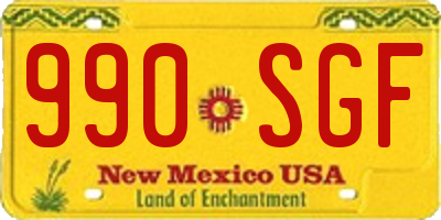 NM license plate 990SGF