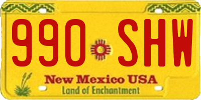 NM license plate 990SHW