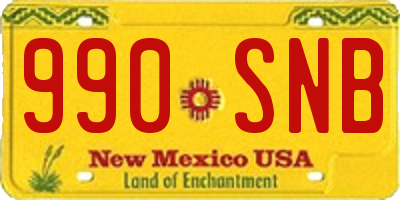 NM license plate 990SNB