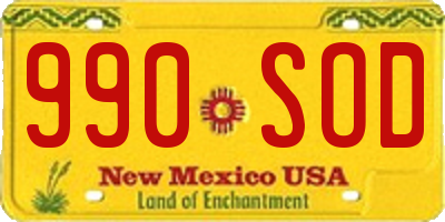 NM license plate 990SOD