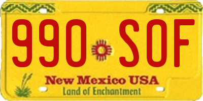 NM license plate 990SOF