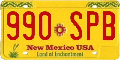 NM license plate 990SPB
