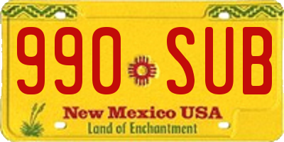 NM license plate 990SUB