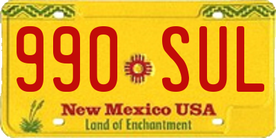 NM license plate 990SUL