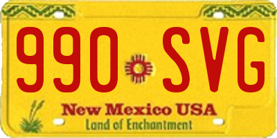 NM license plate 990SVG