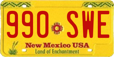 NM license plate 990SWE