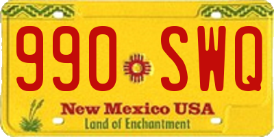 NM license plate 990SWQ