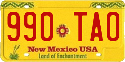 NM license plate 990TAO