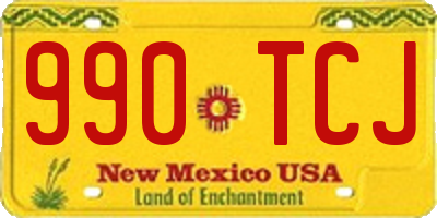 NM license plate 990TCJ