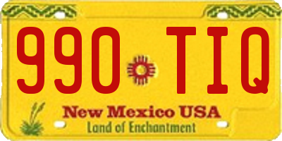 NM license plate 990TIQ