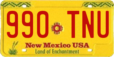 NM license plate 990TNU