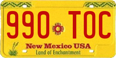 NM license plate 990TOC