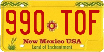NM license plate 990TOF