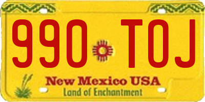 NM license plate 990TOJ