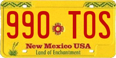 NM license plate 990TOS