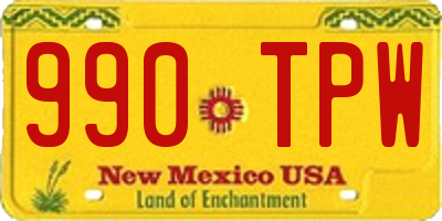 NM license plate 990TPW