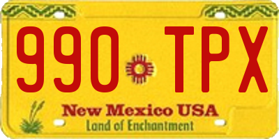 NM license plate 990TPX