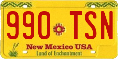 NM license plate 990TSN