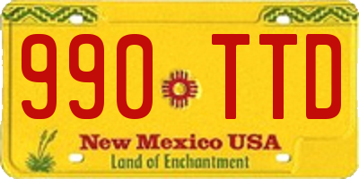 NM license plate 990TTD