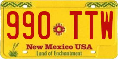 NM license plate 990TTW