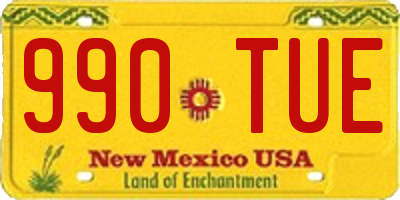 NM license plate 990TUE
