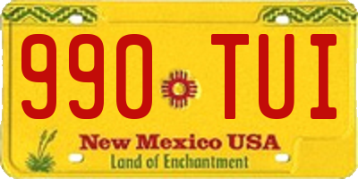 NM license plate 990TUI