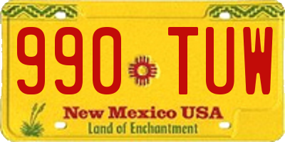 NM license plate 990TUW