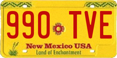 NM license plate 990TVE
