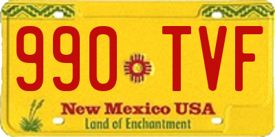 NM license plate 990TVF