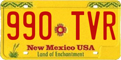 NM license plate 990TVR
