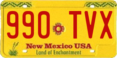 NM license plate 990TVX