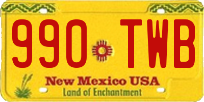 NM license plate 990TWB