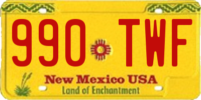 NM license plate 990TWF