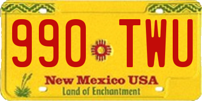 NM license plate 990TWU