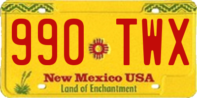 NM license plate 990TWX