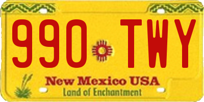 NM license plate 990TWY