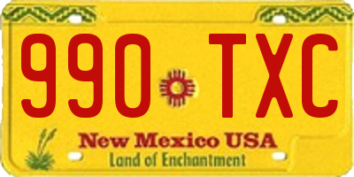 NM license plate 990TXC