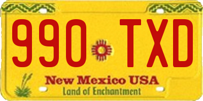 NM license plate 990TXD