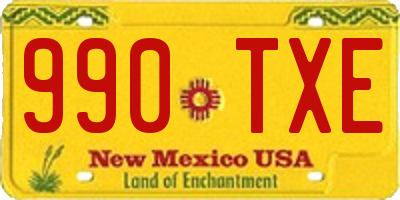 NM license plate 990TXE