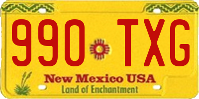 NM license plate 990TXG