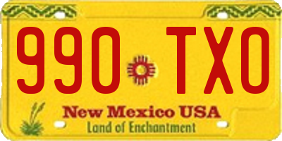 NM license plate 990TXO