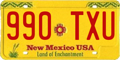 NM license plate 990TXU